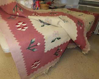 Hand woven Dhurrie Kilim rug.