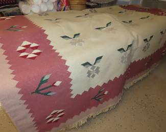 Hand woven Dhurrie Kilim rug.