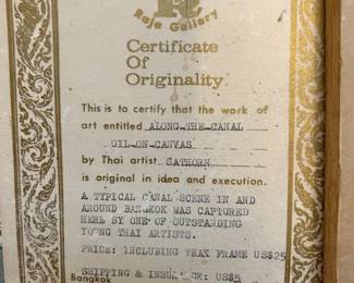 "Along The Canal", oil on canvas by Sathorn a young Thai artist