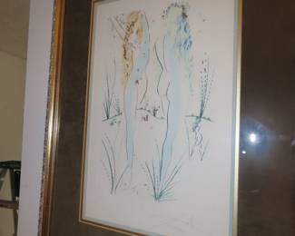 Original Etching Signed Ltd Edition. Salvador Dahl, "Two Nudes"