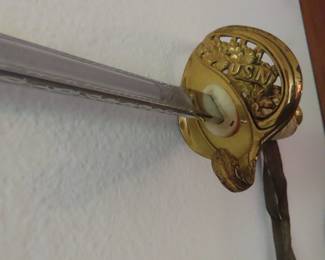 US Navy presentation sword, sheath and case. 