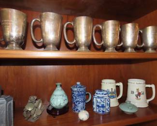USC tankards and asian pieces.
