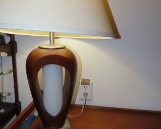 MCM teak table lamp.