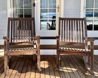 (2) Del-Amo Teak Rocking Chairs by Anderson 