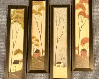 Warren Kimble Four Seasons Folk Art Framed Prints
