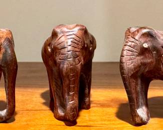Carved Trio of Elephants