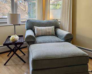Crate & Barrel Armchair & Ottoman