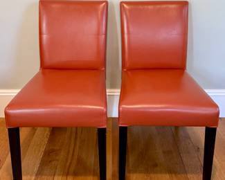 (4) Crate and Barrel Lowe Persimmon Dining Chairs