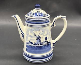 Delfts Blue Handpainted Dutch Windmill Teapot