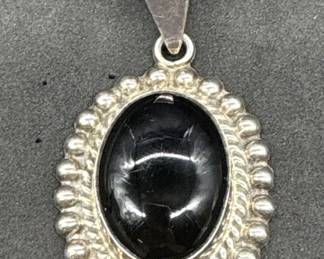 925 Taxco Silver w/ Black Onyx Pendant, TW 19.12