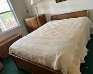 Mid century Drexel bed, head board and foot board 
