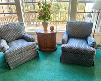 Living room Sherrill swivel side chairs. 