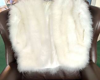 Faux fur wrap or cape