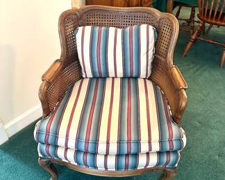 Cane and upholstery side chair