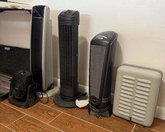Tower heaters, fans