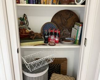 Books, decor, baskets