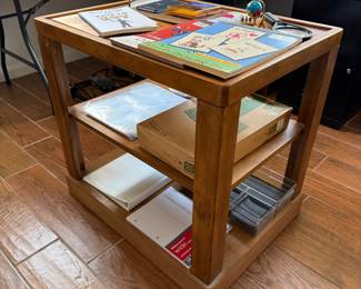 End table, office supplies