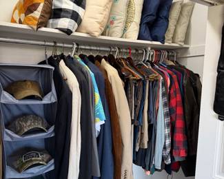 Large selection of mens name brand clothes and shoes; Ralph Lauren, Columbia, Carhartt, Nike, Magellan, Jos.A.Bank