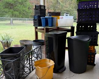 Plastic containers and bins