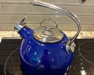Blue tea kettle