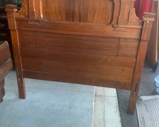 Antique wooden full size bed frame