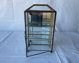Vintage glass and brass display cabinet