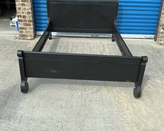Black full size sleigh bed frame