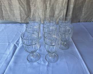 Clear glass goblets