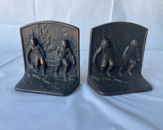Vintage cast iron book ends