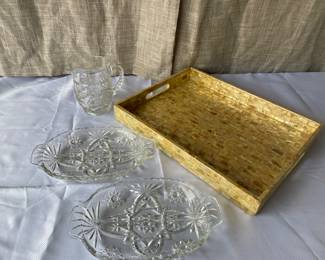 Vintage glassware and tray