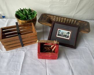 Wood,brass,framed art