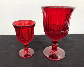 Set of Collectible Wright Red Goblets (9 small, 11 large)