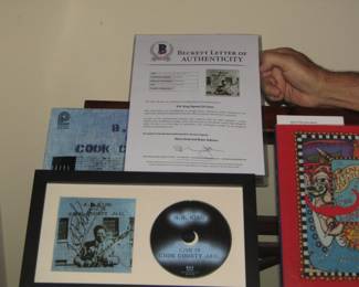 signed framed musician picture