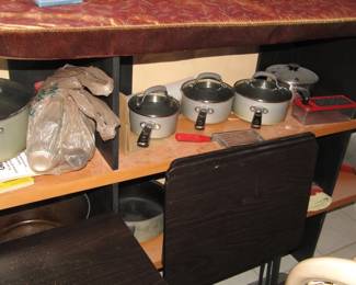 pots and pans, shelving and TV trays