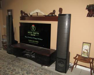 speakers and flat screen TV