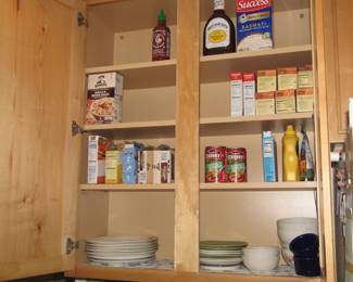dishes and canned goods