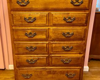 Maple Wood Tallboy - 5 drawers