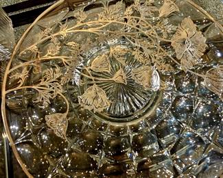 Silver decorated 1950s serving tray
