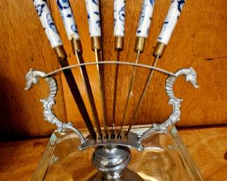 Spreading knives set w Griffin holder