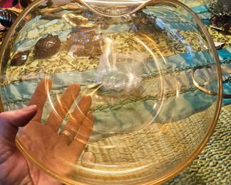 Tiffany signed gold glass bowl by Elsa Peretti Italy