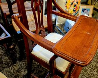 Vintage wood high chair