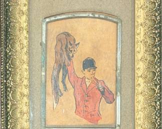 Small framed art of fox hunter
