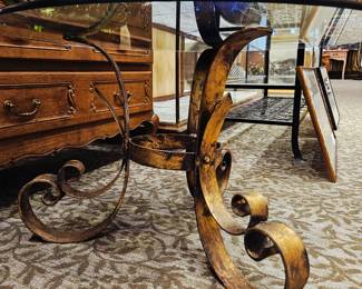 Beautiful glass and gilt coffee table