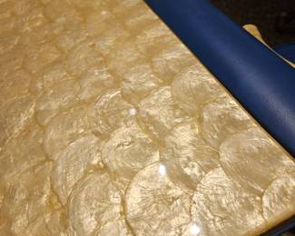 Bar top is amazing, Capiz shell top