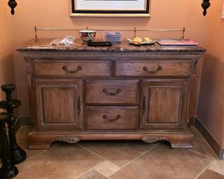 Stunning Lexington marble top buffet