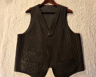 Murga Boot Company custom made full quill ostrich leather vest