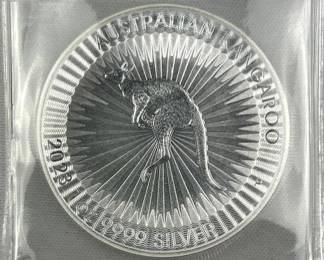 1oz Silver 2023 Australian Kangaroo .9999 Fine