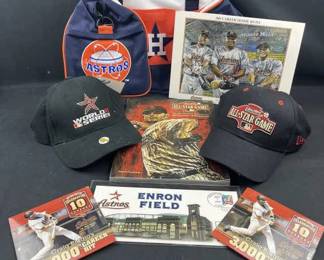 Retro Astros Hats, Bag, Program, 1st Day Cover+