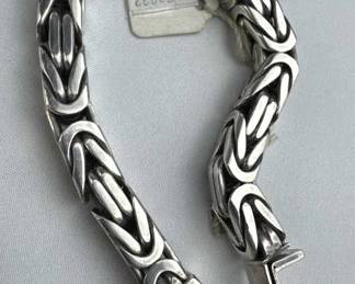 925 Silver Chunky 10mm Boxed Byzantine Bracelet