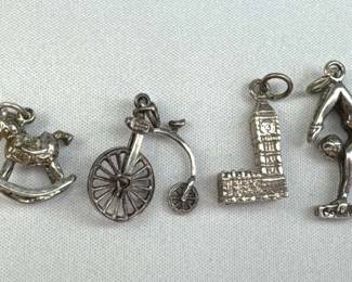 (4) 925 Sterling Silver Charms Assortment